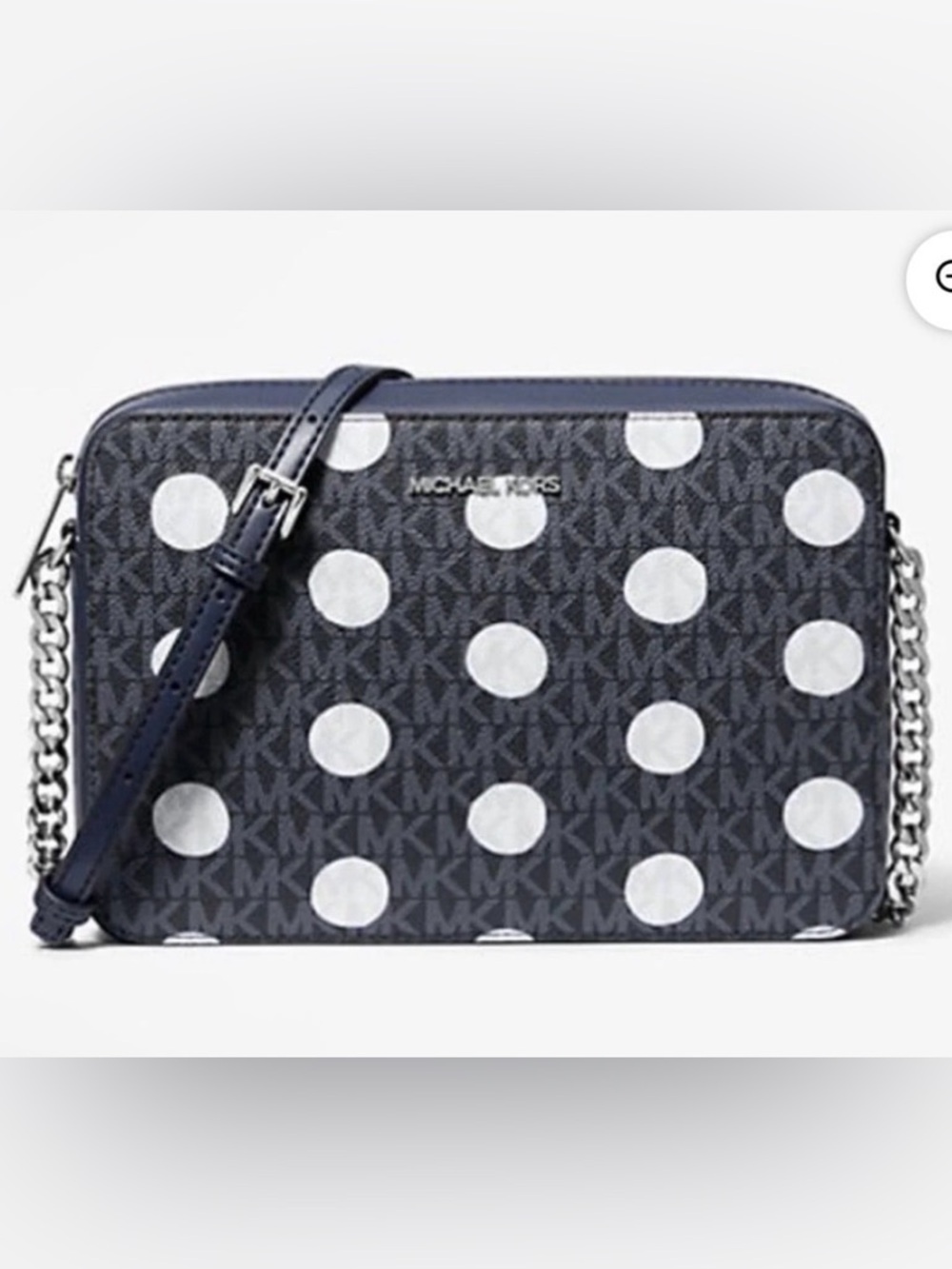 NWT Michael Kors Women's Jet Set Large Polka Dot Signature Logo Crossbody Bag
